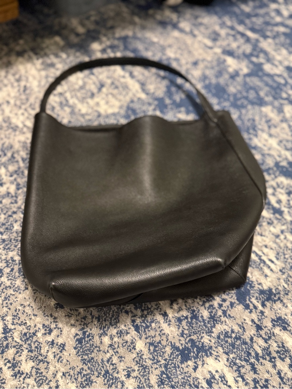 The Row Large NS Park Black Leather Tote - Picture 5 of 17
